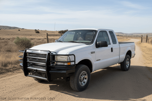 2004 Ford F250 Superduty equipped with Workhorse Kit featuring Ranch Hand front and rear bumpers for heavy-duty protection and rugged performance