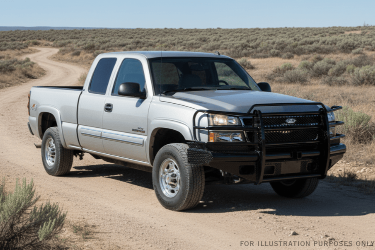 2007 Chevy Silverado 2500 equipped with the Workhorse Kit featuring Ranch Hand Legend front and rear bumpers designed for rugged performance and full-coverage protection.