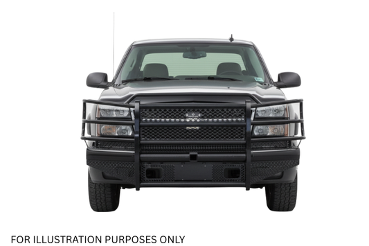 2007 Chevy Silverado 2500HD Workhorse Kit equipped with solid Ranch Hand front and rear bumper protection