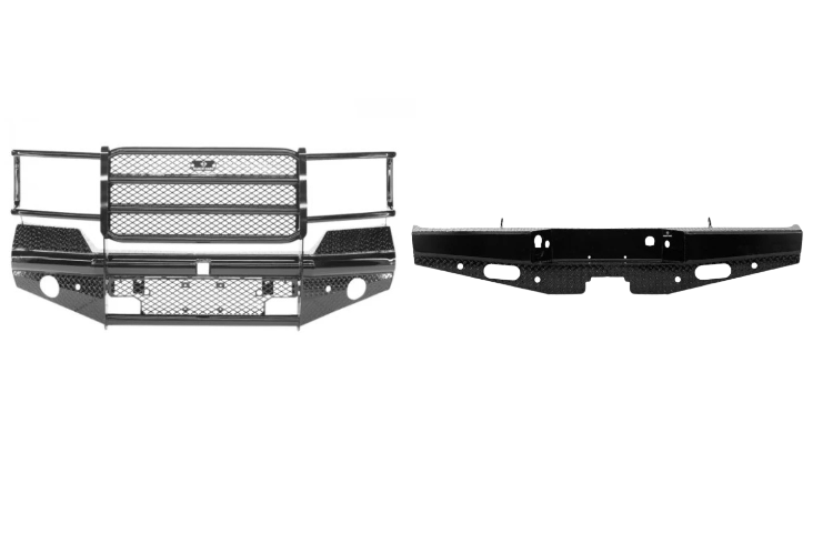 2019 GMC Sierra 2500HD armed with Workhorse Kit featuring Ranch Hand front and rear bumpers for premium protection and trail-ready performance.