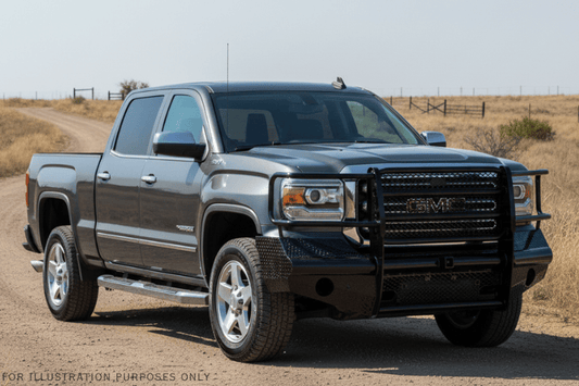 2019 GMC Sierra 2500HD armed with Workhorse Kit featuring Ranch Hand front and rear bumpers for premium protection and trail-ready performance.