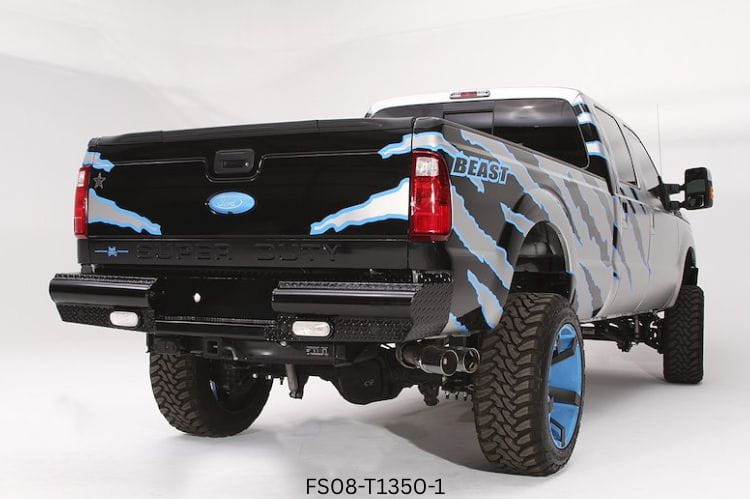 Front and rear bumpers Fab Fours Workhorse kit with Black Steel protection for 2004 Ford F250 Super Duty rugged work truck