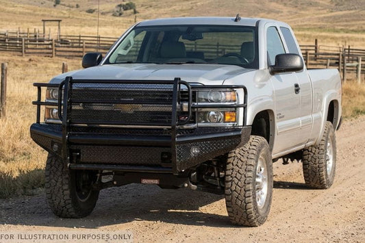 Off road bumper kit Fab Fours Workhorse kit delivering Black Steel front and rear armor for 2007 Chevy Silverado 2500 truck