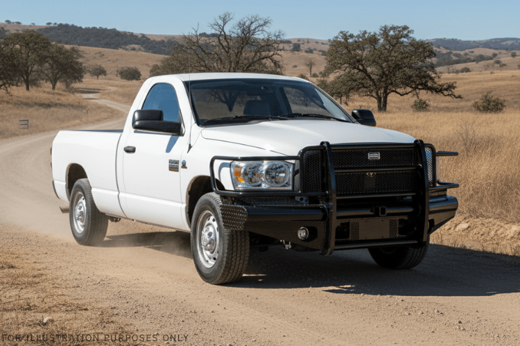 2009 Dodge Ram 2500 equipped with the Workhorse Kit and Ranch Hand front and rear bumpers designed for maximum durability and off-road strength.