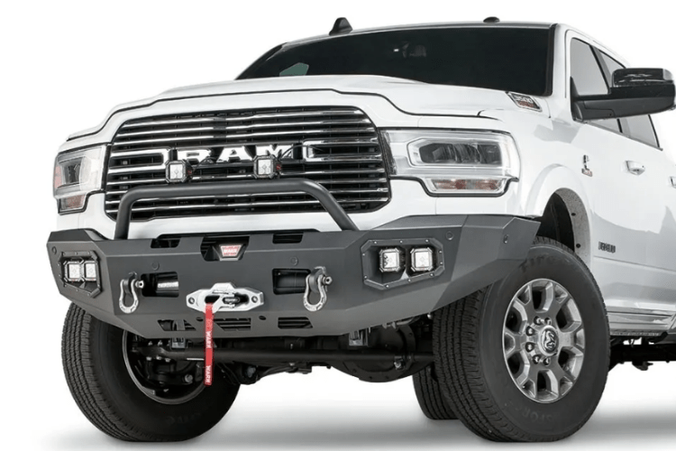 Heavy-duty Warn Ascent Front Bumper for Dodge Ram 2500/3500 (2019-2024)