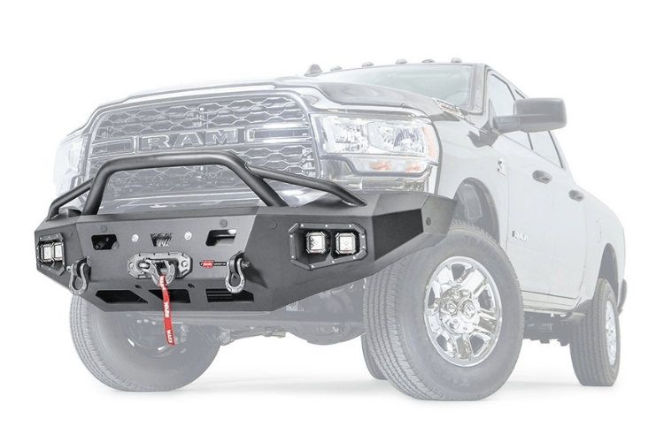Warn 107003 Dodge Ram 2500/3500 2019-2024 Ascent Front Bumper With Baja Grille Guard