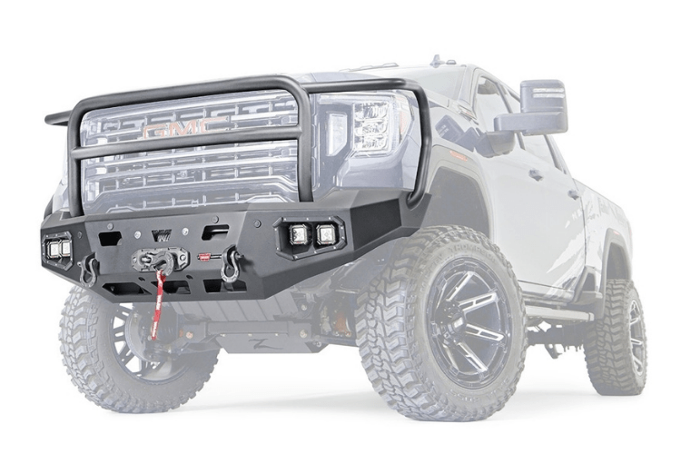 Warn 107178 GMC Sierra 2500/3500 HD 2020-2023 Ascent Front Bumper With Grille Guard