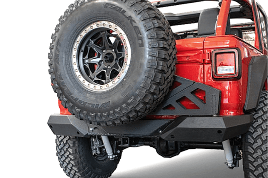 DV8 Offroad Jeep Wrangler JL 2018-2025 Full-Width Rear Bumper With Tire Carrier RBJL-02