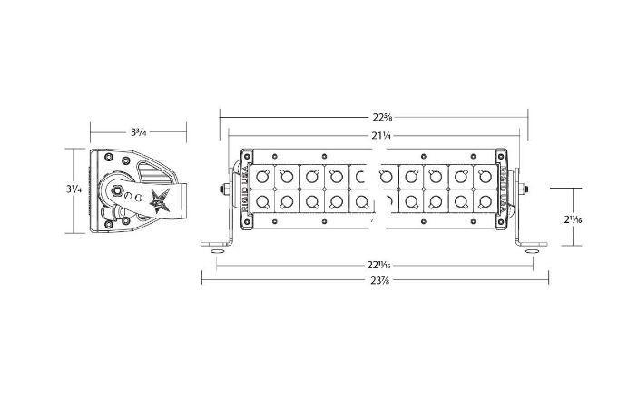 Rigid Industries 120112 20'' E-Series Flood Led Light Bar - BumperOnly