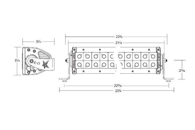 Rigid Industries 120212 20'' E-Series Spot Led Light Bar - BumperOnly