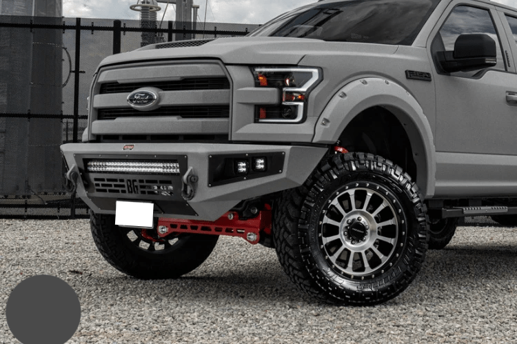 Bodyguard GAF18AN1B Ford F150 2018-2019 A2L Base Front Bumper ACC Compatible Single Light Bar Cutout Bare Metal