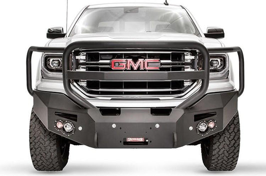 Fab Fours GMC Sierra 1500 2014-2015 Front Bumper Sensor Winch Ready with Full Guard GS14-F3150-1