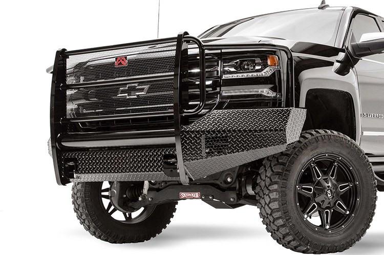 Fab Fours Chevy Silverado 1500 2016-2018 Front Bumper Full Guard with Tow Hooks CS16-K3860-1
