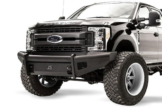 Fab Fours FS17-Q4161-1 Ford F450/F550 Superduty 2017-2022 Black Steel Elite Front Bumper No Guard with Tow Hooks