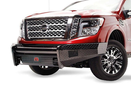 Fab Fours NT16-K3761-1 Nissan Titan XD 2016-2023 Black Steel Front Bumper No Guard with Tow Hooks