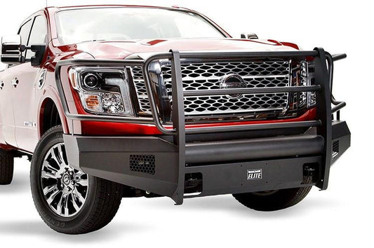 Fab Fours NT16-R3760-1 Nissan Titan XD 2016-2024 Black Steel Elite Front Bumper with Full Guard