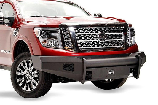 Fab Fours NT16-R3761-1 Nissan Titan XD 2016-2024 Black Steel Elite Front Bumper No Guard