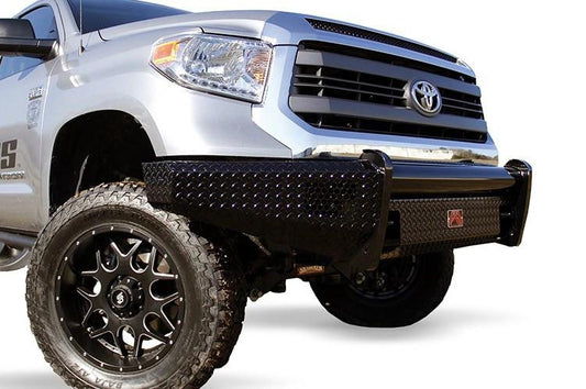 Fab Fours TT14-K2861-1 Toyota Tundra 2014-2021 Black Steel Front Bumper No Guard with Tow Hooks