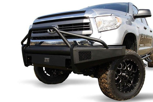 Fab Fours TT14-R2862-1 Toyota Tundra 2014-2021 Black Steel Elite Front Bumper with Pre-Runner Guard