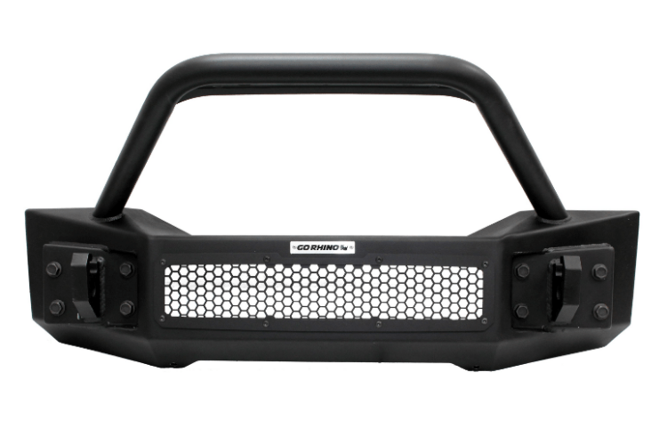 Go Rhino 331101T Jeep Wrangler JL 2007-2025 Rockline Front Bumper  Stubby With Overrider Bar