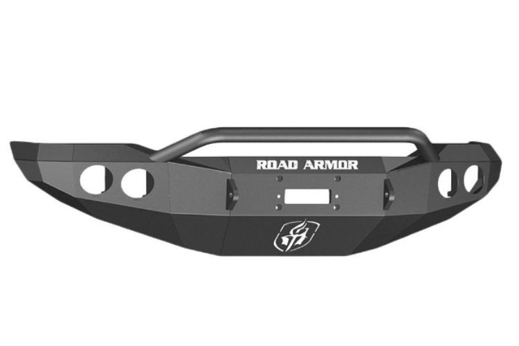 Road Armor 99034Z 2007-2013 Toyota Tundra Stealth Front Winch Ready Bumper Pre-Runner Style, Raw Finish and Round Fog Light Hole