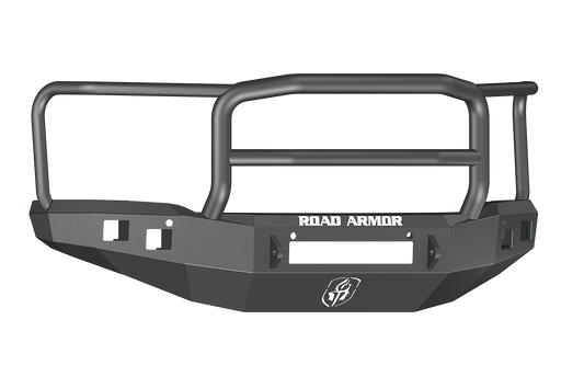 Road Armor Stealth 214R5B-NW 2014-2015 GMC Sierra 1500 Front Non-Winch Bumper, Stealth Series, Square Light Port, Black, Longstar Guard