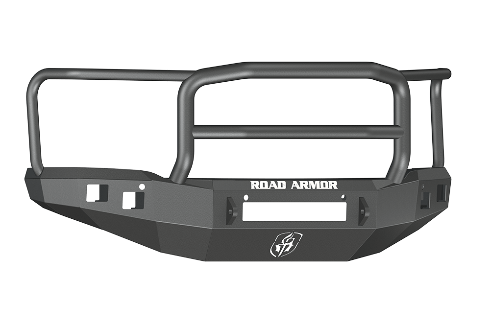 Road Armor Stealth 214R5B-NW 2014-2015 GMC Sierra 1500 Front Non-Winch Bumper, Stealth Series, Square Light Port, Black, Longstar Guard