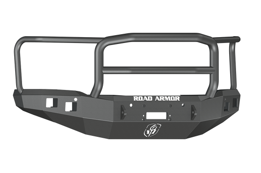 Road Armor Stealth 214R5B 2014-2015 GMC Sierra 1500 Front Winch Bumper, Winch Ready, Square Light Port, Lonestar Guard, Black