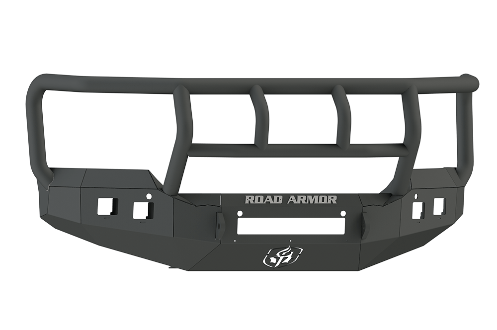 Road Armor Stealth 215R2B-NW 2015-2017 GMC Sierra 2500/3500 Non-Winch Front Bumper, Square Light Port, Titan II Guard, Black, Stealth Series