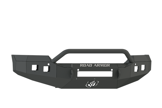 Road Armor Stealth 215R4B-NW 2015-2017 GMC Sierra 2500/3500 Non-Winch Front Bumper, Square Light Port, Pre-Runner Guard, Black