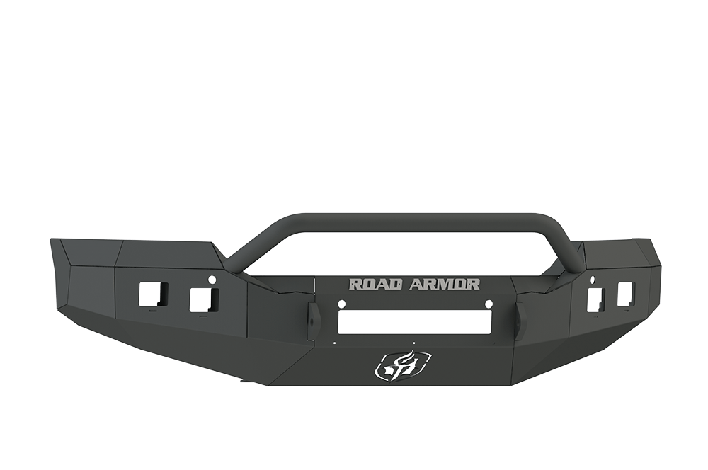 Road Armor Stealth 215R4B-NW 2015-2017 GMC Sierra 2500/3500 Non-Winch Front Bumper, Square Light Port, Pre-Runner Guard, Black