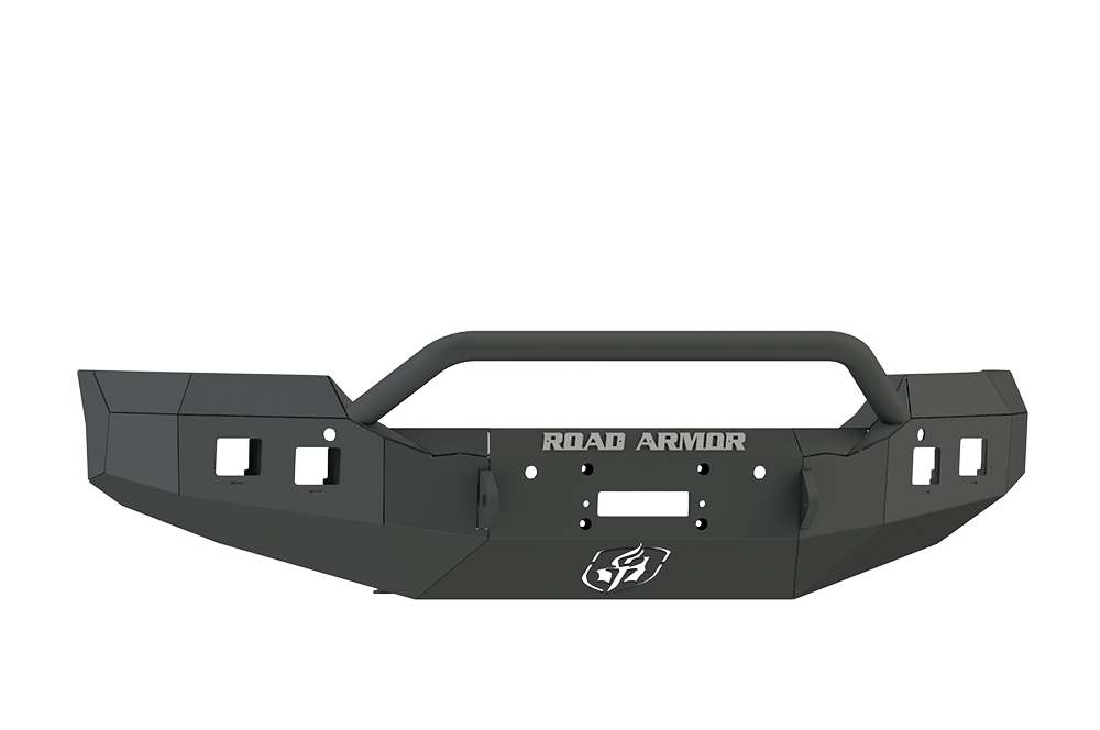 Road Armor Stealth 215R4B 2015-2017 GMC Sierra 2500/3500 Winch Front Bumper Pre-Runner Guard, Black, Square Light Port, Stealth Series