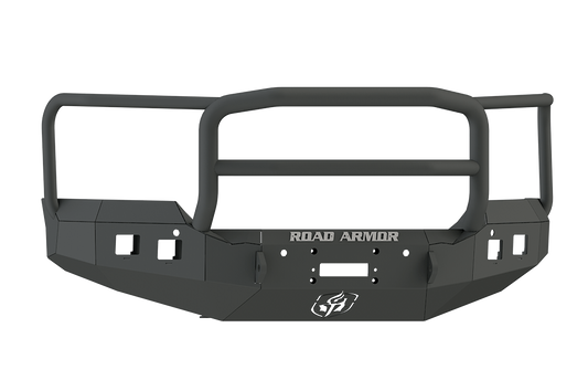 Road Armor Stealth 215R5B 2015-2017 GMC Sierra 2500/3500 Winch Front Bumper, Square Light Port, Lonestar Guard, Black, Stealth Series, Winch Ready