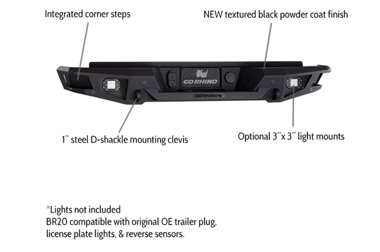 Go Rhino Chevy Silverado 2500/3500 2015-2017 Rear Bumper  28173T