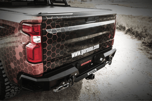 Go Rhino 28176T Chevy Silverado 1500 LTD 2019-2022 BR20.5 Rear Bumper Reuses Factory Hitch Plug and License Plate Lights Black