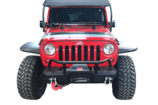 Warrior 6577 Jeep Wrangler JK 2007-2018 MOD Series Front Bumper Stubby With Brush Guard