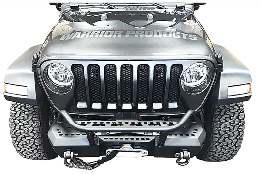 Warrior 6537 Jeep Wrangler JL 2018-2024 MOD Series Front Bumper Stubby With Brush Guard