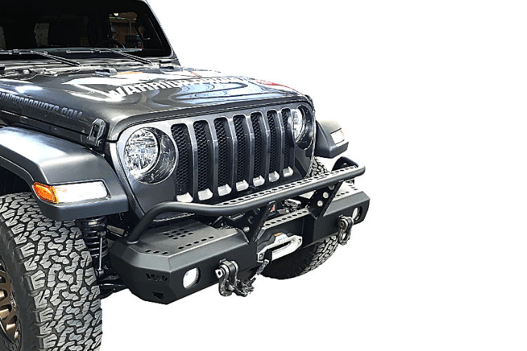 Warrior 6538 Jeep Wrangler JL 2018-2020 MOD Series Front Bumper Mid-Width With Brush Guard