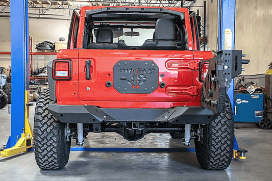 DV8 Offroad Jeep Wrangler JL 2018-2025 Full-Width Rear Bumper With Tire Carrier RBJL-02