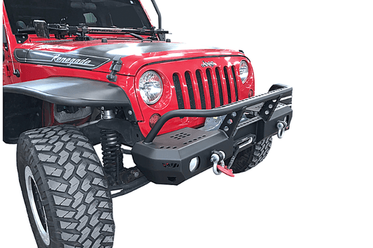 Warrior 6578 Jeep Wrangler JK 2007-2018 MOD Series Front Bumper Mid-Width With Brush Guard