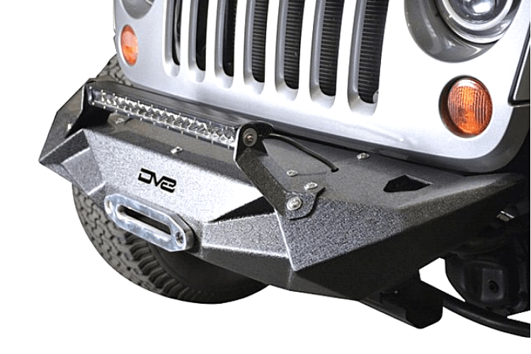 DV8 Offroad Jeep Wrangler JL 2018-2024 Front Bumper Mid-Width with Light Bar Mount Winch Ready FBSHTB-24
