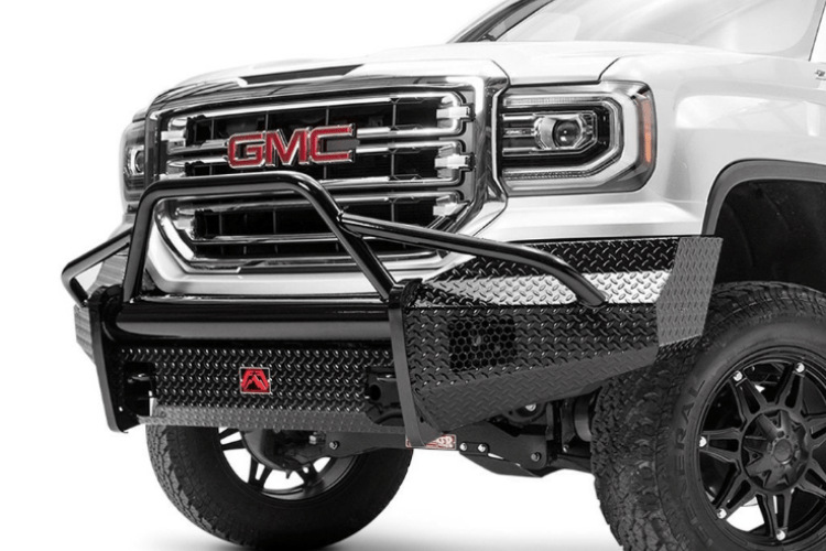 Fab Fours GS16-K3962-1 GMC Sierra 1500 2016-2018 Black Steel Front Bumper Pre-Runner Guard with Tow Hooks