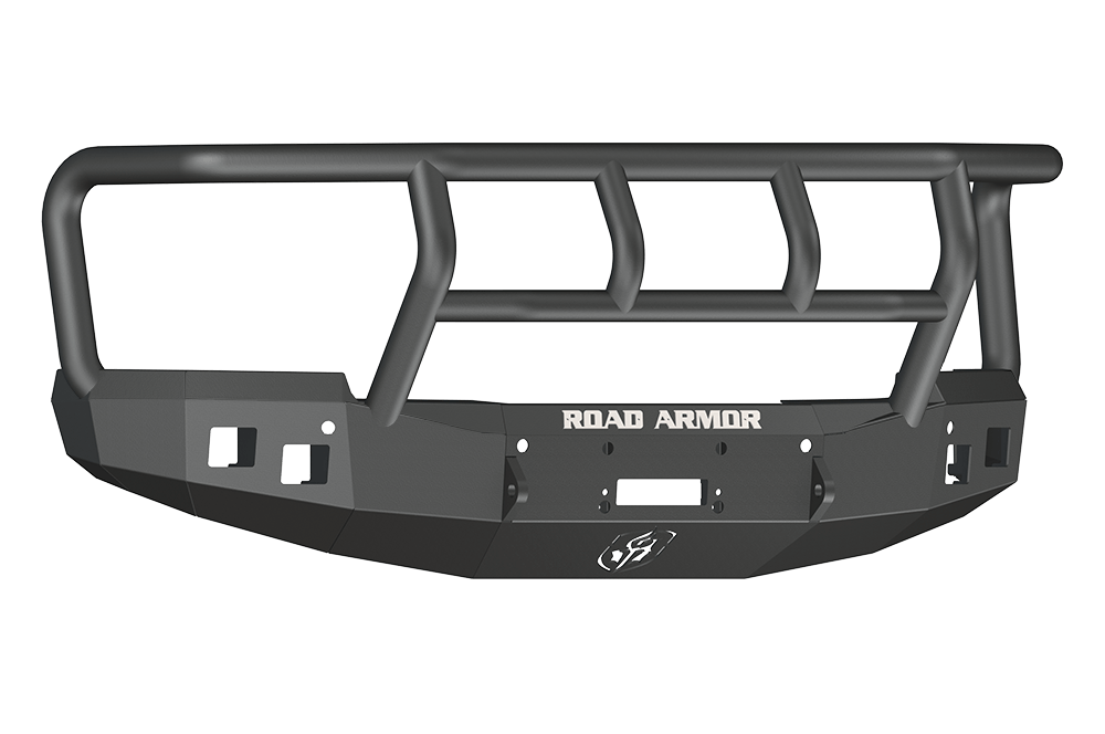 Road Armor 314R2B 2014-2015 Chevy Silverado 1500 Winch Front Bumper, Square Light Port, Titan II Guard, Black, Stealth Series