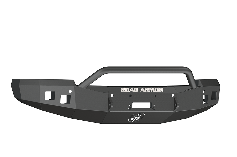 Road Armor 314R4B 2014-2015 Chevy Silverado 1500 Winch Front Bumper, Pre-Runner Guard, Square Light Port, Winch-Ready, Black