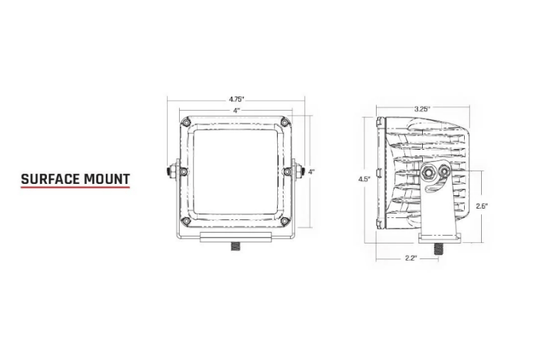 Rigid 322313 D-XL Series Pro Flood Diffused Pair Surface Mount