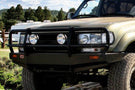 ARB 3411050 Toyota Land Cruiser 1990-1997 Deluxe Front Bumper 80 Series Winch Ready with Grille Guard, Black Powder Coat Finish