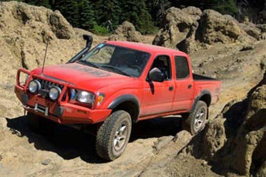 ARB 3423040B Deluxe Front Bumper for 1995-2004 Toyota Tacoma – Winch-ready, heavy-duty off-road bumper with grille guard and Integrit textured black powder coat finish