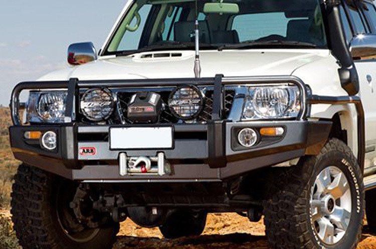 ARB 3438260 Nissan Pathfinder 2005-2007 Deluxe Front Bumper Winch Ready with Grille Guard, Black Powder Coat Finish