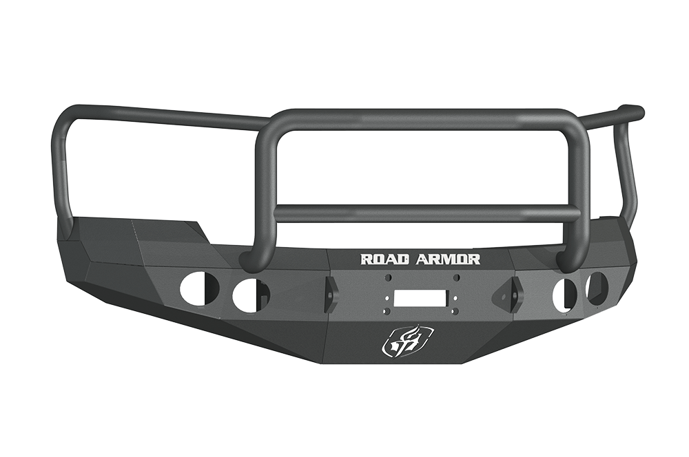 Road Armor 37205B 2008-2010 Chevy Silverado 2500/3500 Front Bumper, Winch-Ready, Stealth Series, Round Fog Light Port, Lonestar Guard, Black