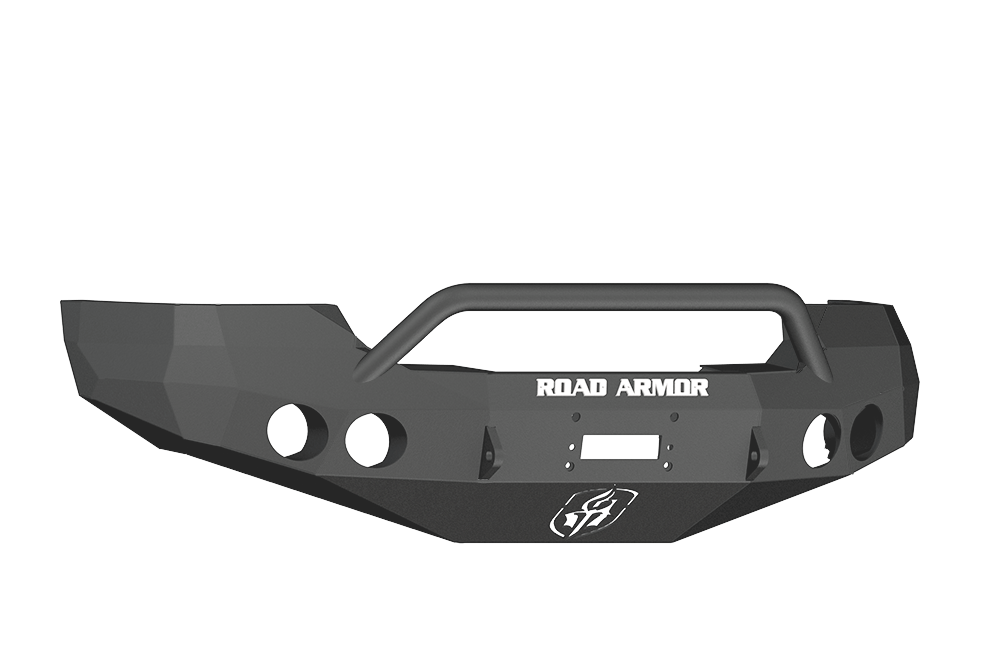Road Armor 37404B 2008-2010 GMC Sierra 2500/3500 Front Bumper, Stealth Series, Winch-Ready, Round Light Port, Pre-Runner Guard, Black